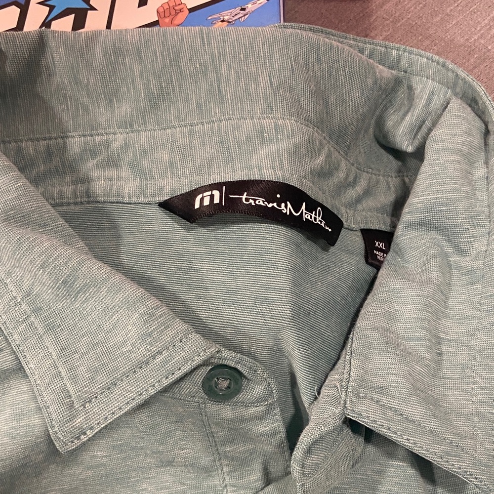 Travis Mathew Light Blue Polo Shirt